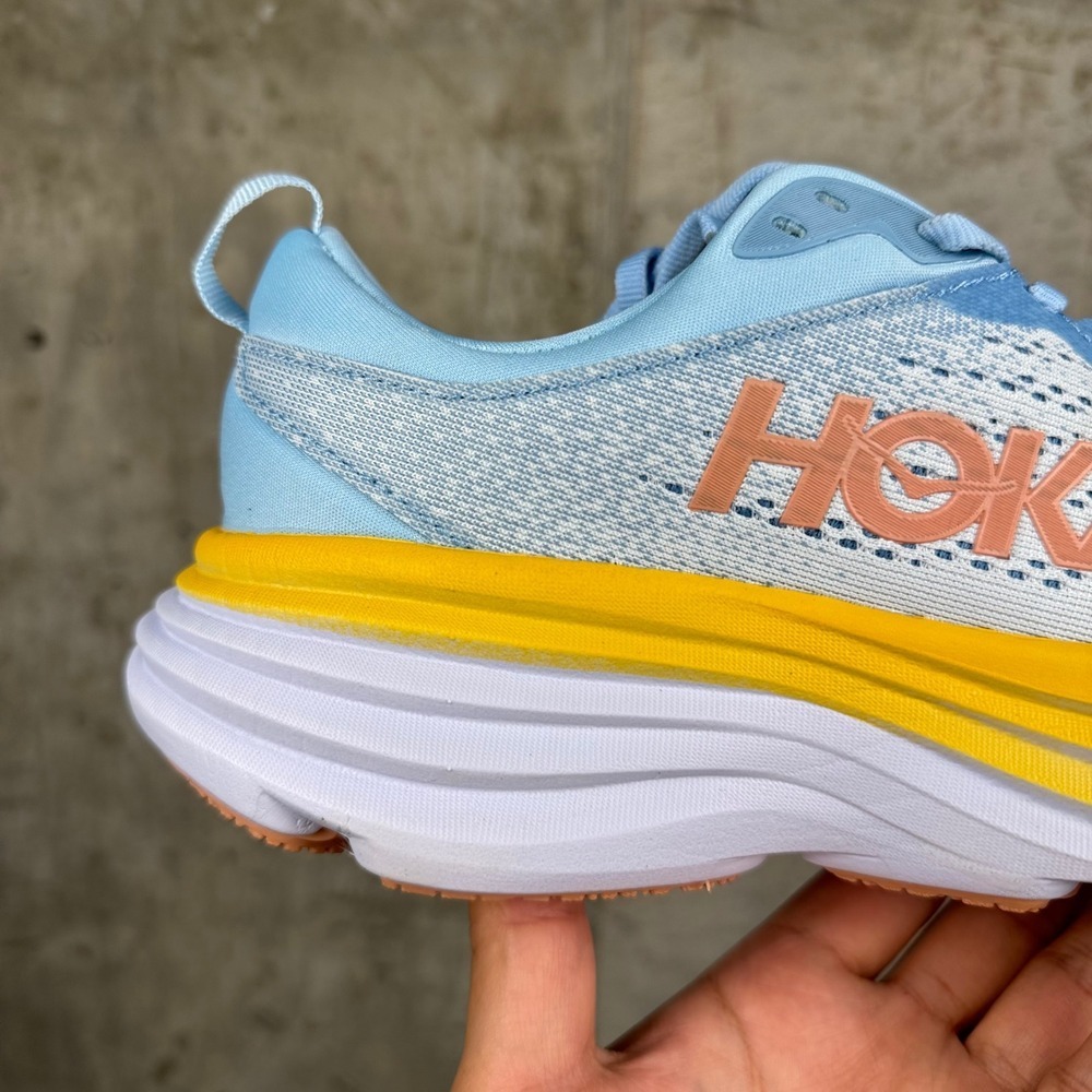 HOKA One One Bondi 8 Wide Women's Size 8D Ice Water Yellow Running Shoes NIB - Picture 2 of 16
